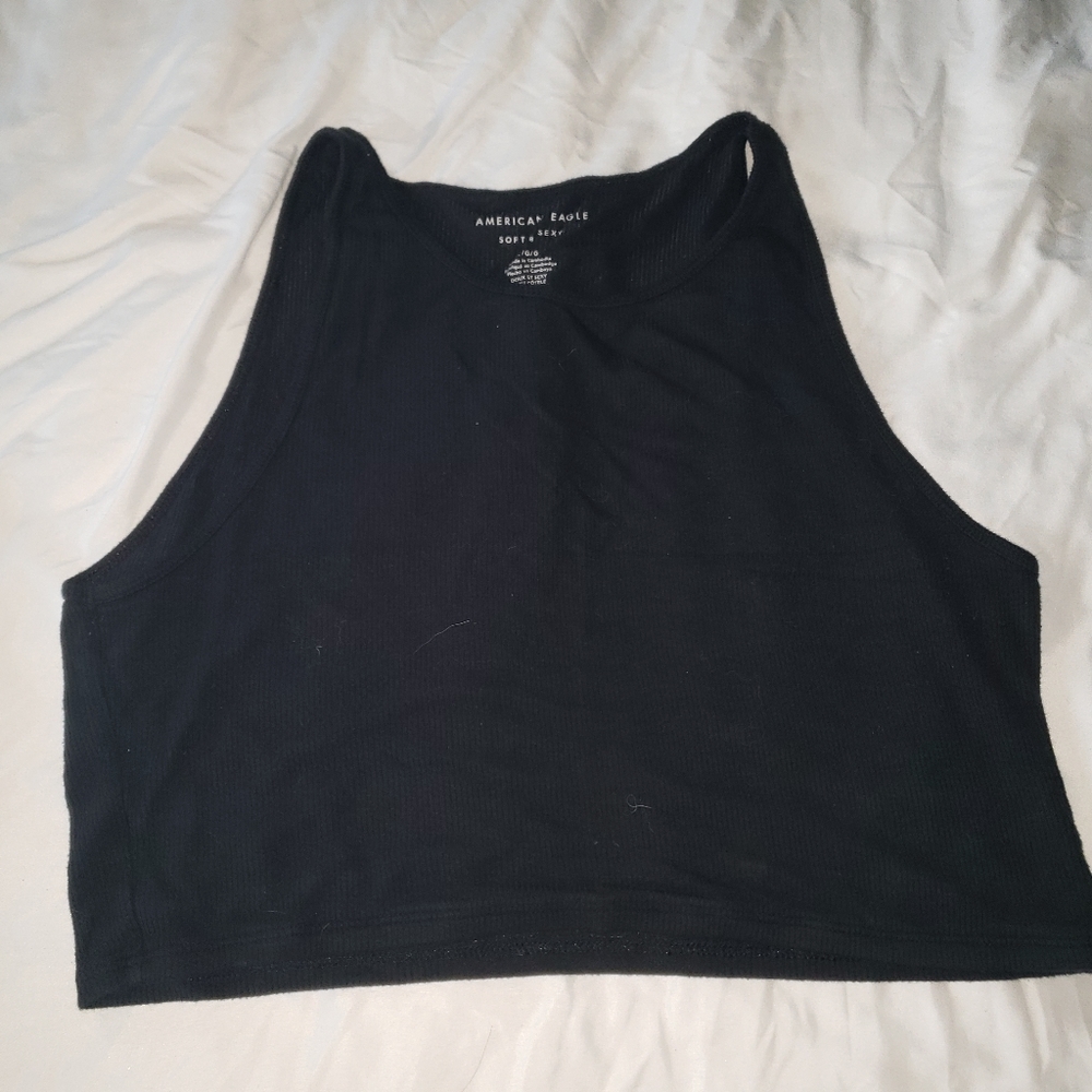 American Eagle Soft and Sexy Sport top  crop top Large Black